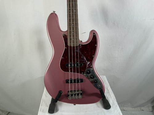 Vist Large View of Product Image Which is Used Squier FSR J BASS TSPG BGM J Type Bass Guitar Pink 4-String