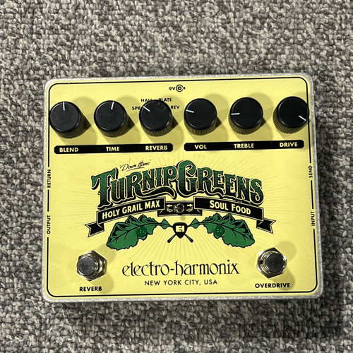 Vist Large View of Product Image Which is Used ELECTRO HARMONIX TURNIP GREENS Guitar Reverb and Overdrive Pedal