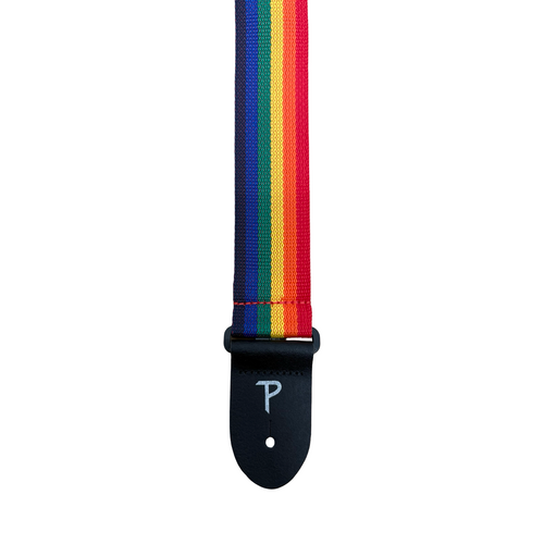 Vist Large View of Product Image Which is New PERRI'S LEATHER 2" POLYPRO GUITAR STRAP 72" - RAINBOW