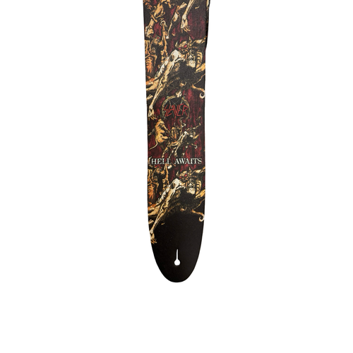 Vist Large View of Product Image Which is New PERRI'S LEATHER 2.5" DIRECT LEATHER GUITAR STRAP - HELL AWAITS