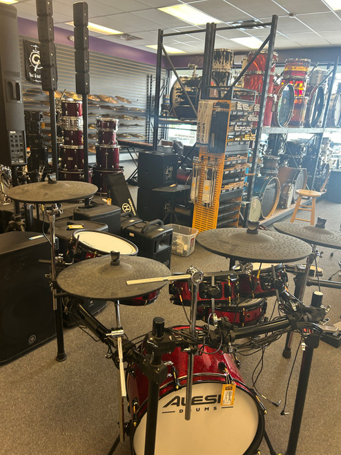 Vist Large View of Product Image Which is Used Alesis STRIKE FULL DRUM KIT W RACK Electronic Drum Kit