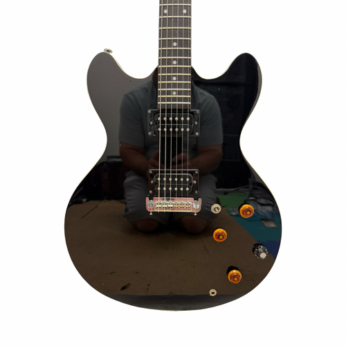 Vist Large View of Product Image Which is Used Oscar Schmidt BLUESMAN Semi-Hollow Electric Guitar Black 6-String