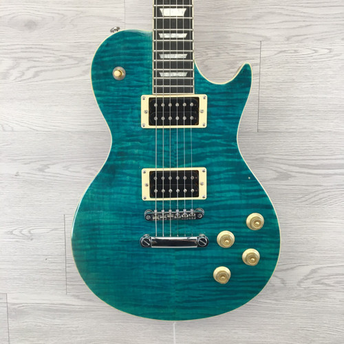 Vist Large View of Product Image Which is Used Sawtooth Heritage Series Electric Guitar Cali Blue Flame