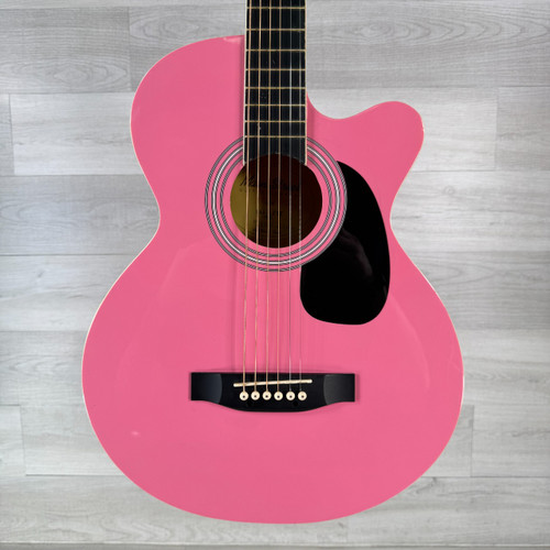 Vist Large View of Product Image Which is Used Main Street MAS38PNK Acoustic Guitar - Pink - AS IS - Read Description