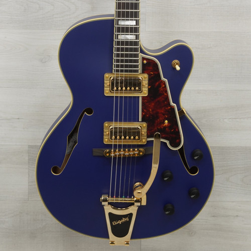 Vist Large View of Product Image Which is Used D'Angelico Deluxe 175 Hollowbody Electric Guitar - Matte Blue - Case Included