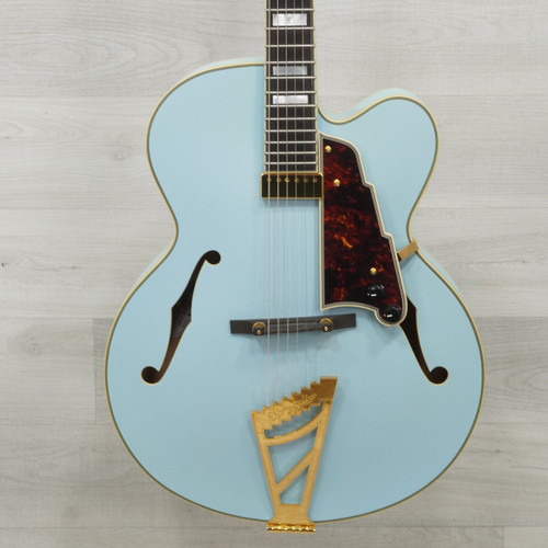 Vist Large View of Product Image Which is Used D'Angelico Deluxe EXL-1 Hollowbody Electric Guitar - Matte Powder Blue - Case Included