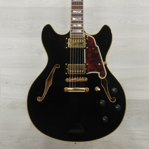 Vist Large View of Product Image Which is Used D'Angelico Excel DC Electric Guitar - Solid Black - Case Included