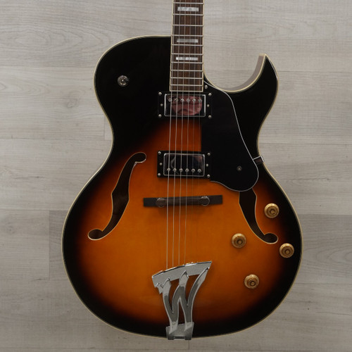 Vist Large View of Product Image Which is Used Washburn J3TSK Semi-hollowbody Electric Guitar - Sunburst - Case Included