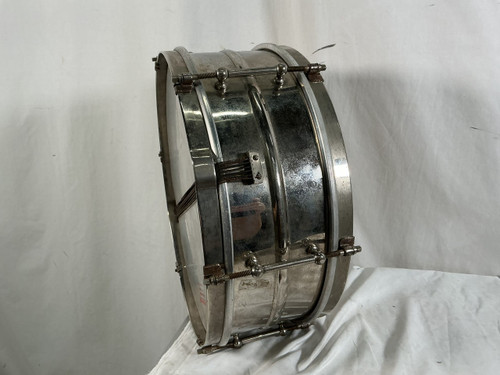 Vist Large View of Product Image Which is Used Ludwig 1920S UNIVERSAL STUDENT SNARE AS-IS Metal Snare Drum 14"