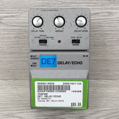 Vist Large View of Product Image Which is Used Ibanez DE7 DELAY/ECHO Delay Pedal