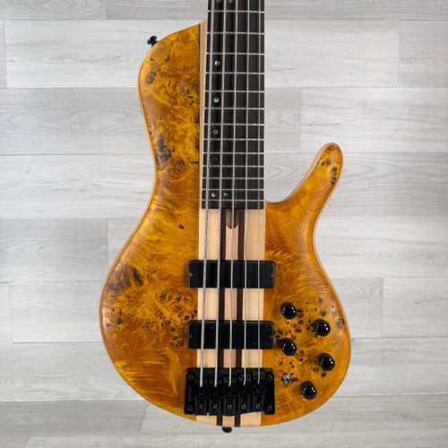 Vist Large View of Product Image Which is Used Cort Artisan A5 Plus SC Bass Guitar - Amber Open Pore - 5-string