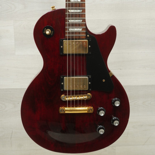 Vist Large View of Product Image Which is Used Gibson Les Paul Studio Electric Guitar Red @ Headstock Repair