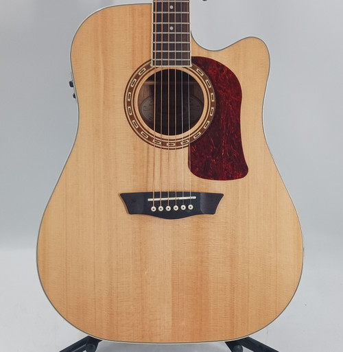 Vist Large View of Product Image Which is Used Washburn D10SCE HERITAGE 10 Solid Top Acoustic Guitar Natural