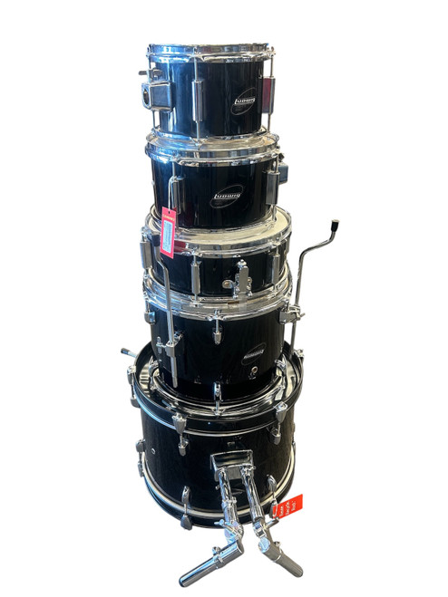 Vist Large View of Product Image Which is Used Ludwig JR KIT W/STANDS/NO KICK Drum Shells and Hardware Black