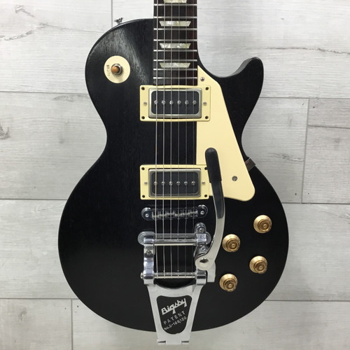 Vist Large View of Product Image Which is Used Gibson Les Paul Studio Faded Worn Black With Bigsby Electric Guitar