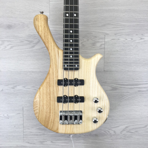 Vist Large View of Product Image Which is Used Glarry MINI BASS J Type Bass Guitar Natural 4-String
