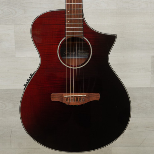 Vist Large View of Product Image Which is Used Ibanez AEWC32FM Laminate Top Acoustic Guitar Red