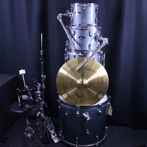 Vist Large View of Product Image Which is Used Pearl ROADSHOW 5PC W/ ALL Drum Shells and Hardware Blue