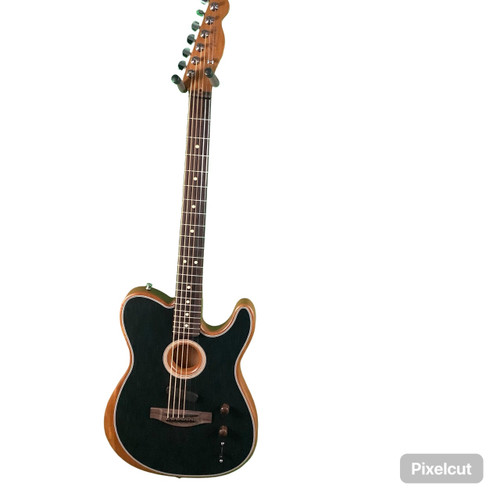 Vist Large View of Product Image Which is Used Fender ACOUSTASONIC TELECASTER Solid Top Acoustic Guitar Black