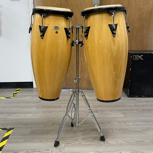 Vist Large View of Product Image Which is Used Cosmic Percussion CONGA SET W/ STAND AS-IS Conga