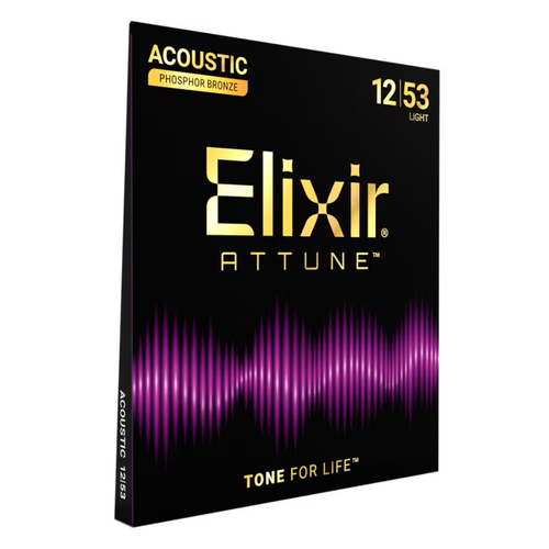 Vist Large View of Product Image Which is New Elixir Strings 21052 Attune Phosphor Bronze Acoustic Guitar Strings - .012-.053 Light