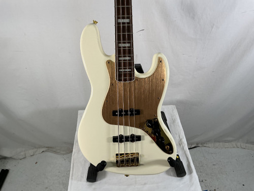 Vist Large View of Product Image Which is Used Squier 40TH ANN. GOLD EDITION JAZZ BASS J Type Bass Guitar White 4-String