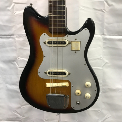Vist Large View of Product Image Which is Used Teisco ET-110 Vintage Offset Dbl Cutaway Guitar Sunburst 6-String
