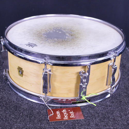 Vist Large View of Product Image Which is Used Ludwig 14X5 PIONEER SNARE 60S Vintage Wood Snare Drum 14"