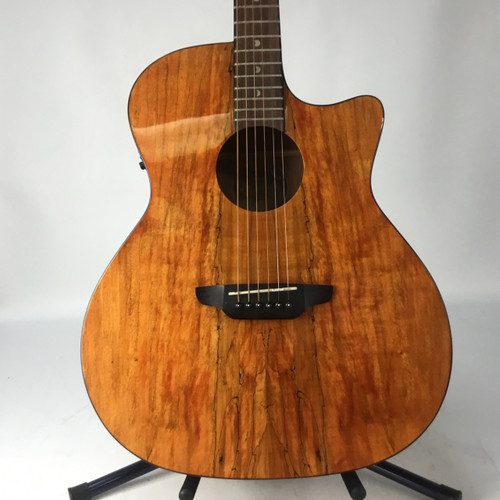 Vist Large View of Product Image Which is Used Luna SPALTED GYPSY Laminate Top Acoustic Guitar Natural