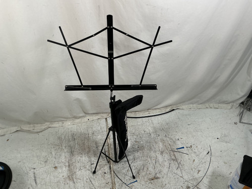 Vist Large View of Product Image Which is Used FOLDING MUSIC STAND + BAG Band Instrument Stand