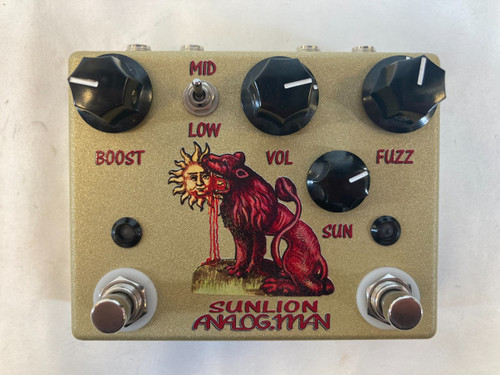 Vist Large View of Product Image Which is Used Analogman Sun Lion Fuzz Booster Pedal