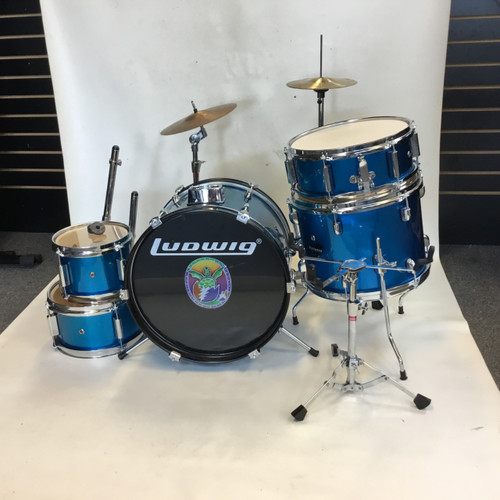 Vist Large View of Product Image Which is Used Ludwig ACCENT CS COMBO Drum Shells and Hardware Blue