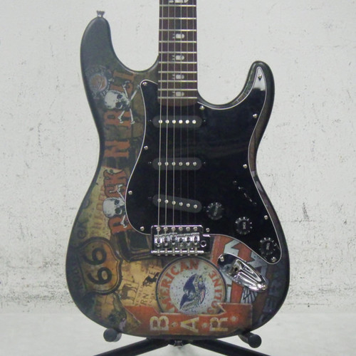 Vist Large View of Product Image Which is Used Hardluck Kings Bombshell S Type Electric Guitar Custom Graphics 6-String