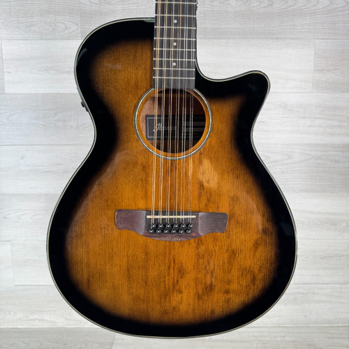 Vist Large View of Product Image Which is Used Ibanez AEG5012 Acoustic-electric Guitar - Dark Violin Sunburst - 12-string