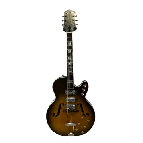 Vist Large View of Product Image Which is Used Silvertone 1429 Semi-Hollow Electric Guitar Sunburst 6-String