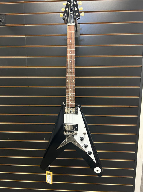 Vist Large View of Product Image Which is Used Epiphone 58 REISSUE FLYING V Electric Guitar Black 6-String