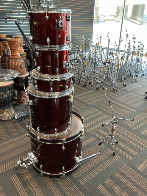 Vist Large View of Product Image Which is Used Sound Percussion 5 PIECE + SOME HARDWARE Drum Shells and Hardware Red