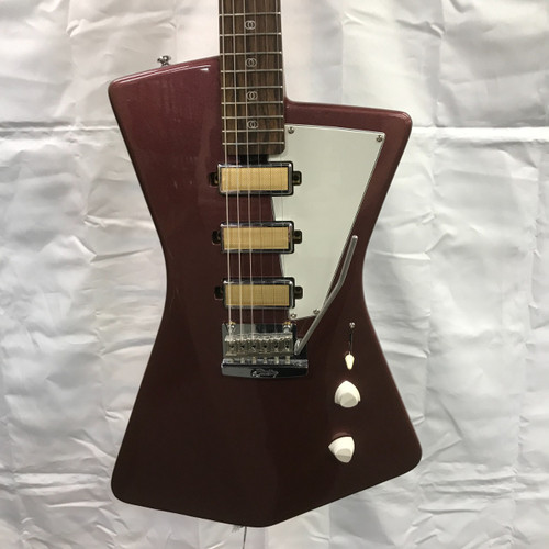 Vist Large View of Product Image Which is Used Sterling by Ernie Ball ST. VINCENT GOLDIE Offset Double Cutaway Electric Guitar Red 6-String