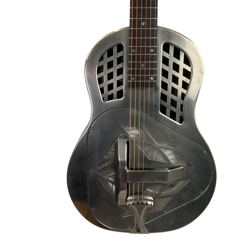 Vist Large View of Product Image Which is Used HOT ROD STEEL TRICONE DISTRESSED Resonating Guitar
