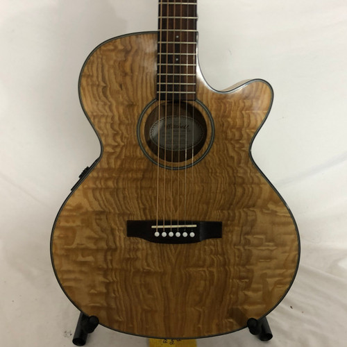Vist Large View of Product Image Which is Used Mitchell MX400 QAB NAT Laminate Top Acoustic Guitar Natural