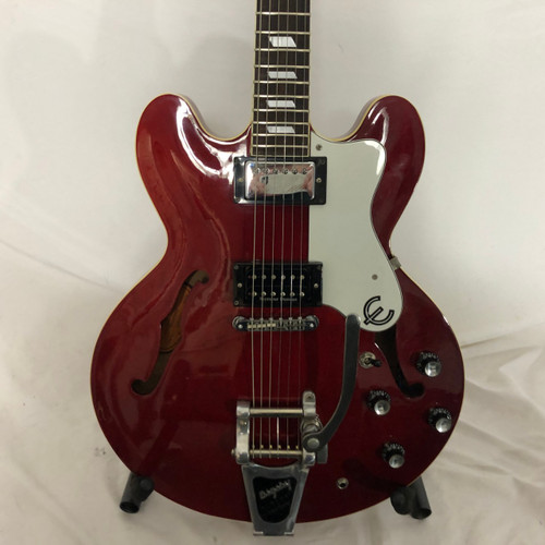 Vist Large View of Product Image Which is Used Epiphone 1996 RIVIERA Vintage Semi-Hollow Electric Guitar Red 6-String