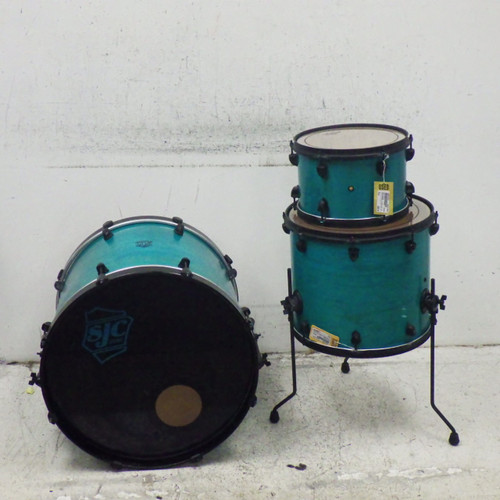 Vist Large View of Product Image Which is Used SJC Custom pathfinder 3 Piece Kit W/ HARDWARE Drum Shells and Hardware Blue