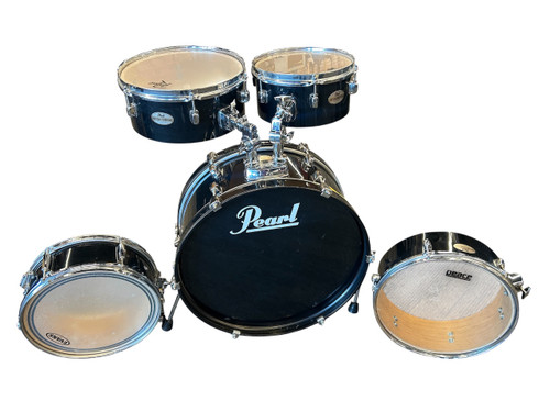 Vist Large View of Product Image Which is Used Pearl RHYTHM TRAVELER 4PC W/ HDWR Drum Shells and Hardware Black