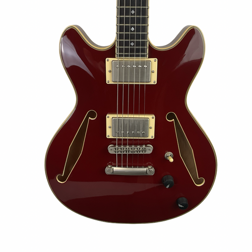 Vist Large View of Product Image Which is Used D'Angelico EXCEL MINI DC TOUR Semi-Hollow Electric Guitar Red 6-String