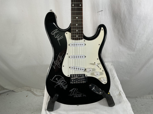 Vist Large View of Product Image Which is Used Laurel STRAT STYLE ELEC GUITAR W/ SIGNATURES S Type Electric Guitar Black 6-String