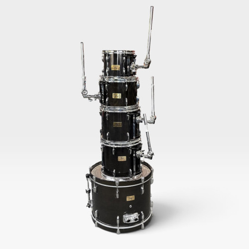 Vist Large View of Product Image Which is Used Pearl 5PC Session Custom Vintage Drum Shell Kit Black