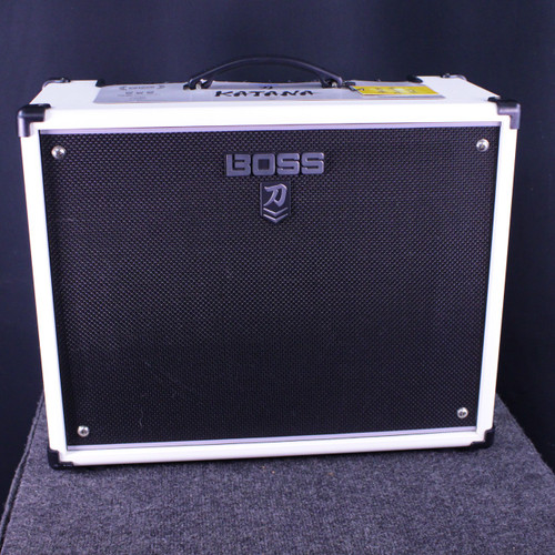 Vist Large View of Product Image Which is Used Boss KATANA MKII 100 WATT WHITE 1 x 12 Solid State Amplifier 1 x 12