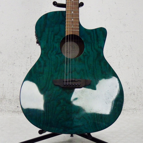 Vist Large View of Product Image Which is Used Luna gypsy Quilt Teal Acoustic Guitar Green