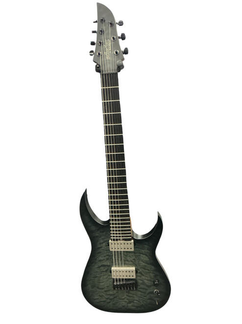 Vist Large View of Product Image Which is Used Schecter KM7 MK3 Modern Metal Electric Guitar Silver/Gray 7-String