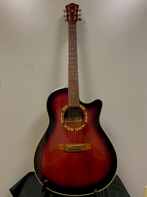 Vist Large View of Product Image Which is Used Ibanez 2001 AE18F-TVS-OP-02 Laminate Top Acoustic Guitar Purple 6-String